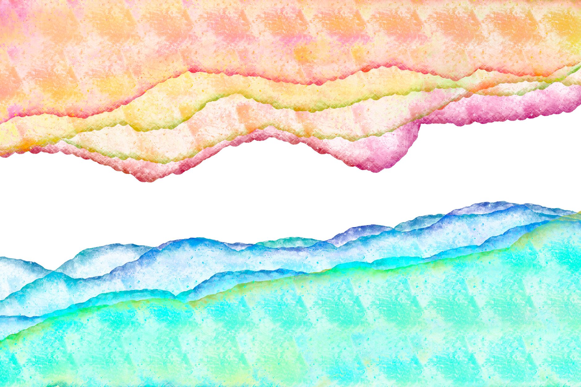 Watercolor illustration of a figure climbing a long staircase